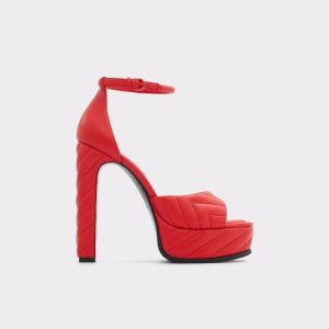 Chaussures Plateforme Aldo Milena Brides Talons Sandal - Plateforme Rouge | KFDBWV-493