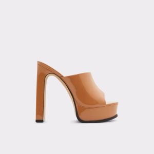 Chaussures Plateforme Aldo Savilla Talons Mule - Plateforme Beige Foncé | CKZDSF-195