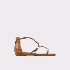 Sandales Aldo Oceriwenflex Lanières Plates Sandal Marron Multicolore | KREWBV-453