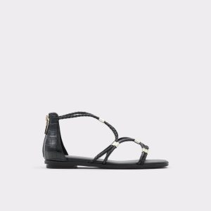 Sandales Aldo Oceriwenflex Lanières Plates Sandal Noir | VGXOBU-750