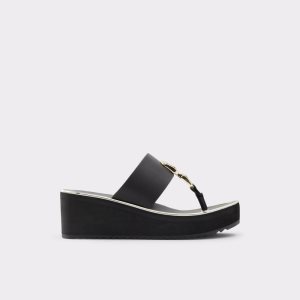 Sandales Aldo Toea Lanières Sandal - Wedge Noir | UEBNYM-190