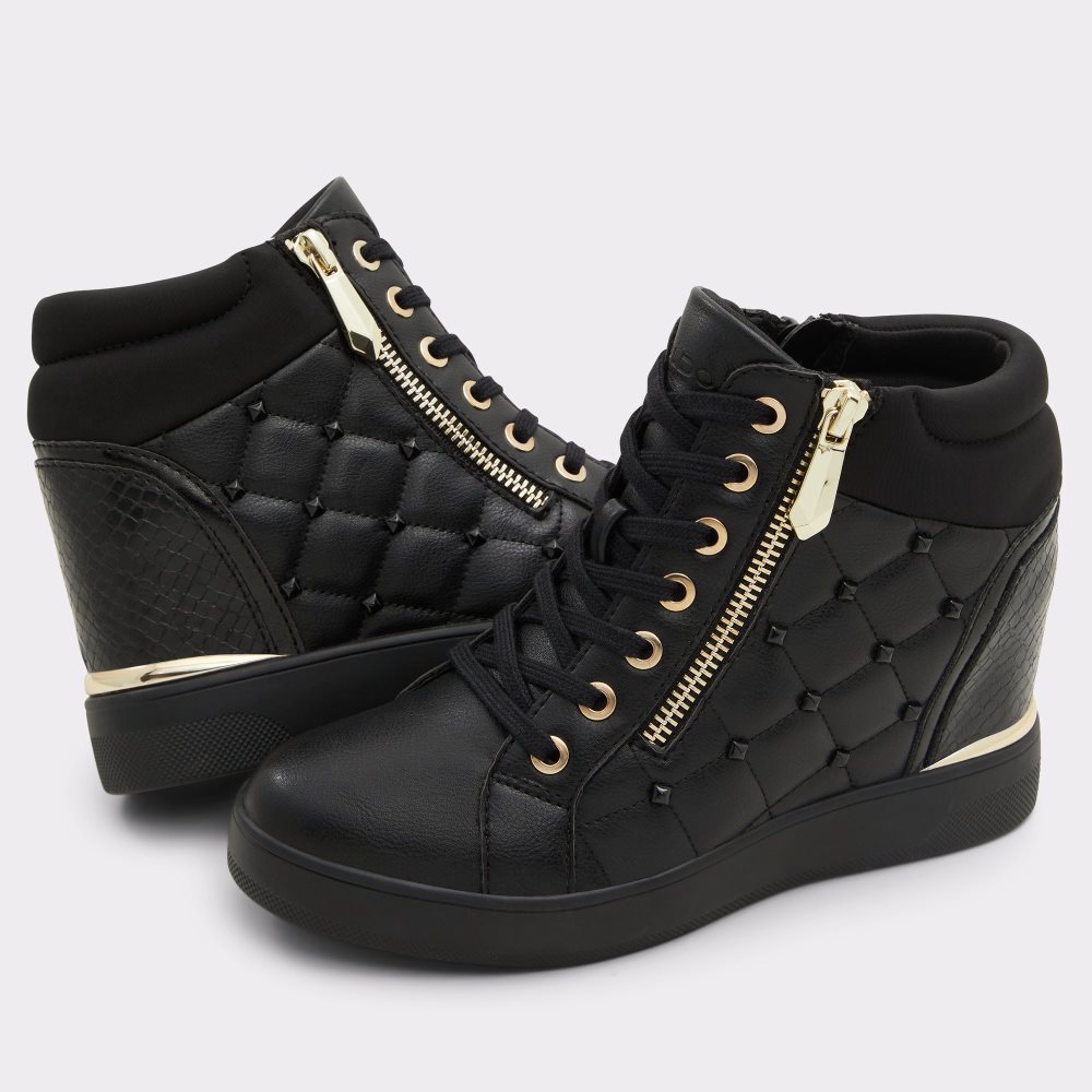 Baskets Aldo Ailannah High Top - Wedge Noir | HMSEPD-592