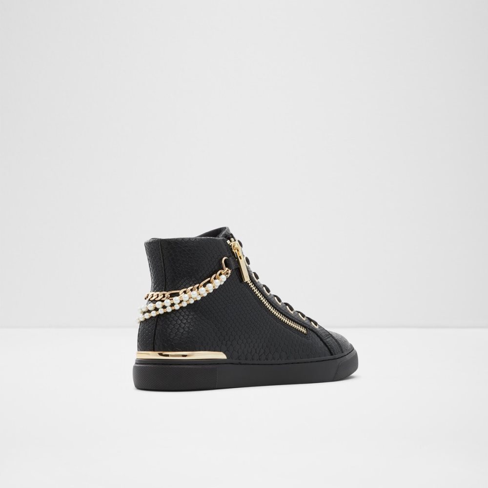 Baskets Aldo Perola High Top Noir Serpent | SKBHCL-584