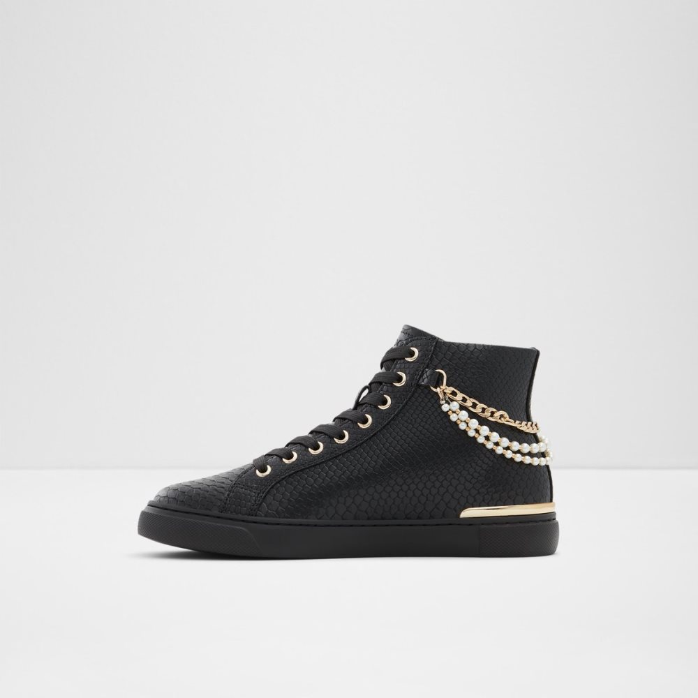 Baskets Aldo Perola High Top Noir Serpent | SKBHCL-584