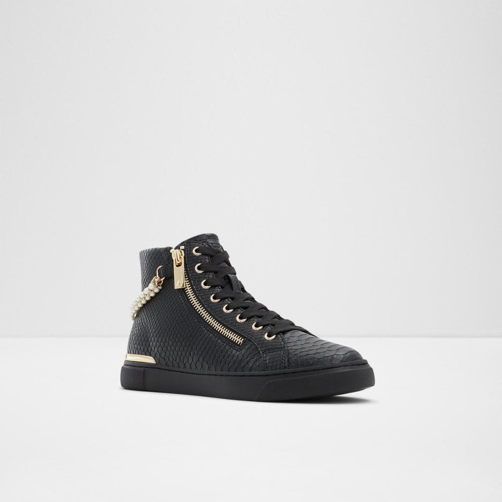 Baskets Aldo Perola High Top Noir Serpent | SKBHCL-584