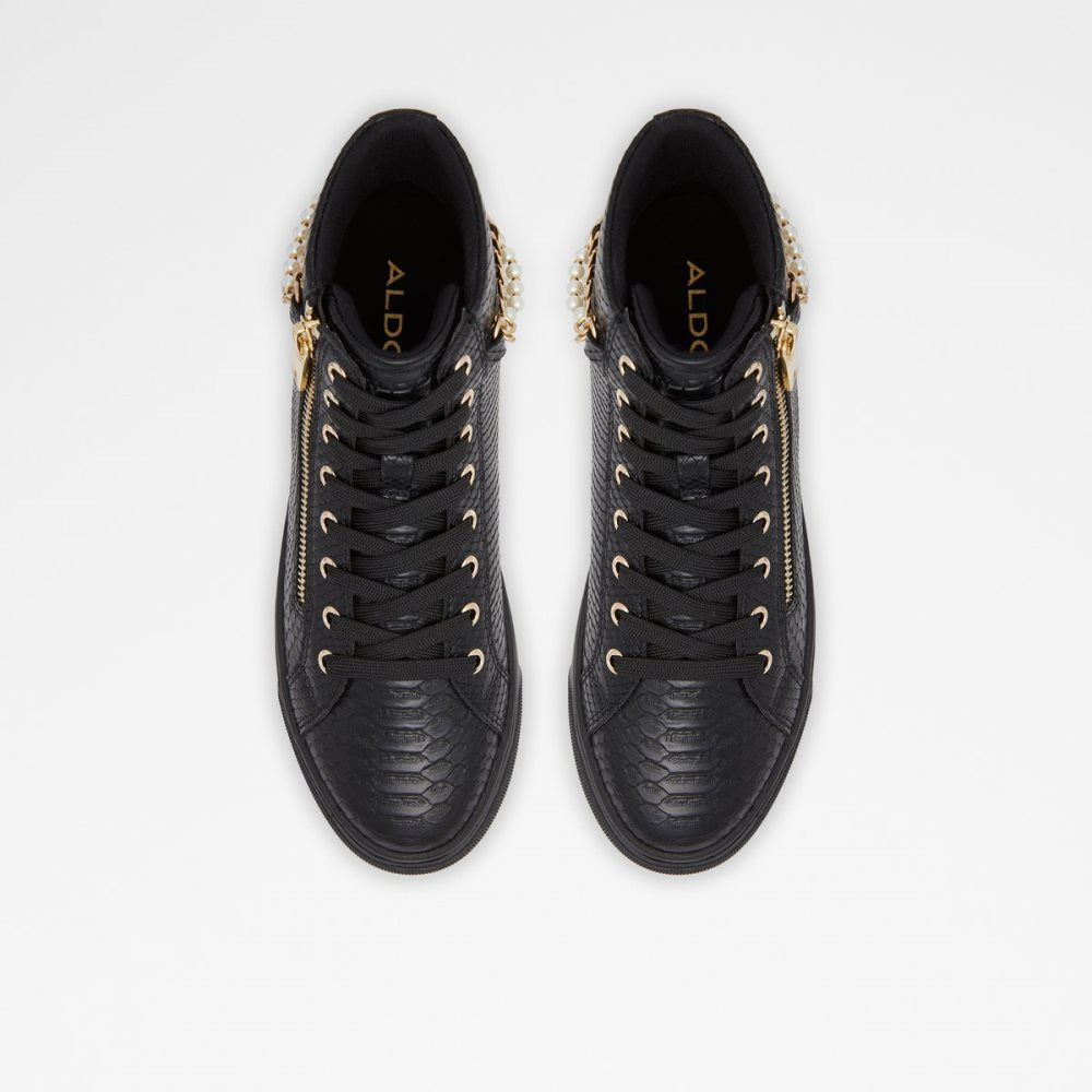 Baskets Aldo Perola High Top Noir Serpent | SKBHCL-584