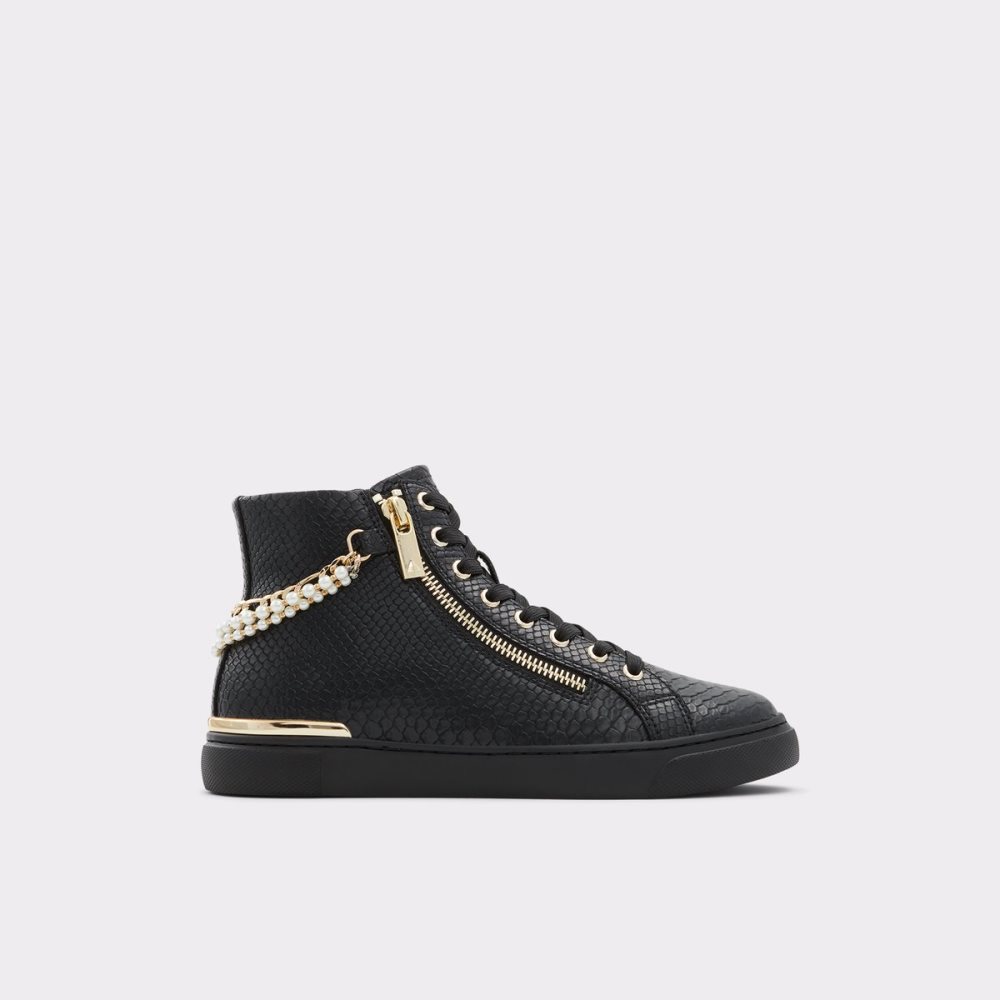 Baskets Aldo Perola High Top Noir Serpent | SKBHCL-584