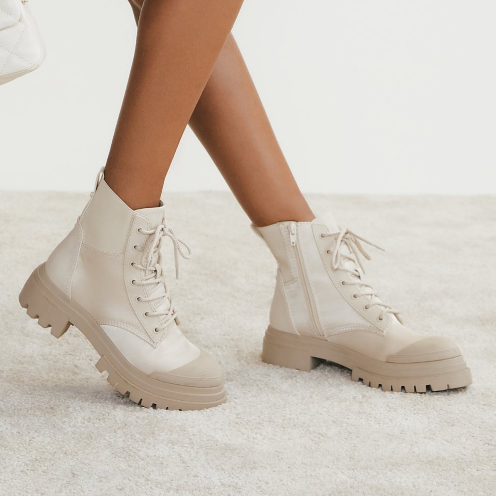 Bottes de combat Aldo Charline - Lug Sole Blanche | WRZQTU-732