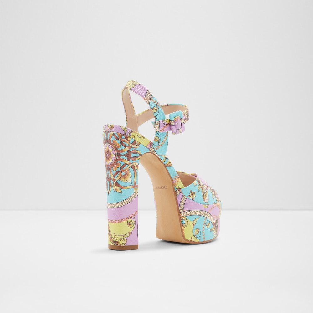 Chaussures Plateforme Aldo Camelia Brides Talons Sandal - Plateforme Multicolore | EKCHVD-542