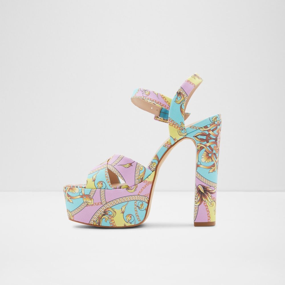 Chaussures Plateforme Aldo Camelia Brides Talons Sandal - Plateforme Multicolore | EKCHVD-542