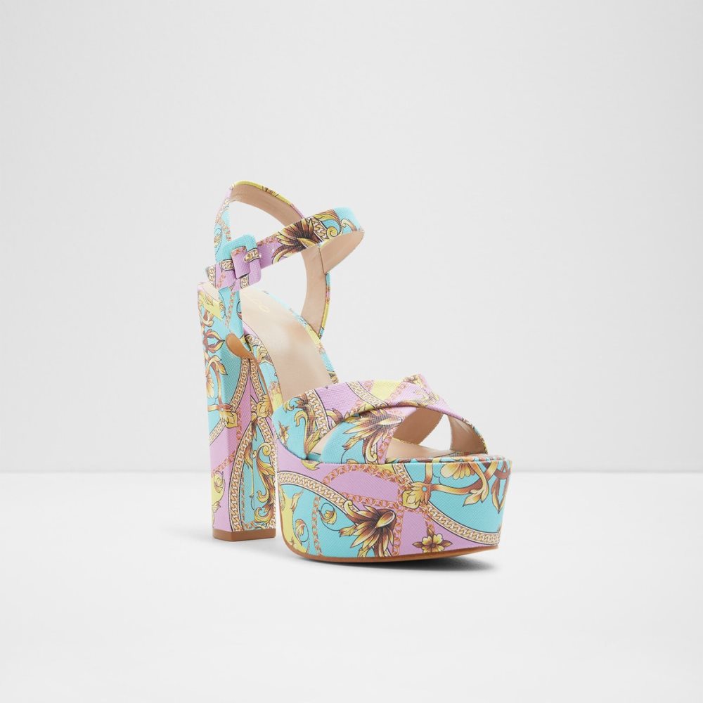 Chaussures Plateforme Aldo Camelia Brides Talons Sandal - Plateforme Multicolore | EKCHVD-542