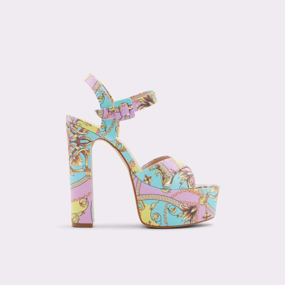 Chaussures Plateforme Aldo Camelia Brides Talons Sandal - Plateforme Multicolore | EKCHVD-542