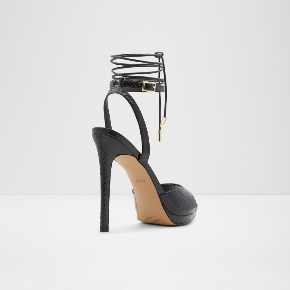 Chaussures Plateforme Aldo Docilla Lanières Talons Sandal - Stiletto Noir | TAKSZP-634