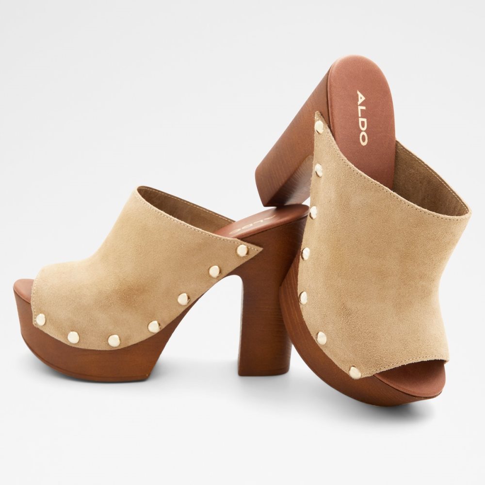 Chaussures Plateforme Aldo Drenania Talons Mule - Beige | ENVADZ-865