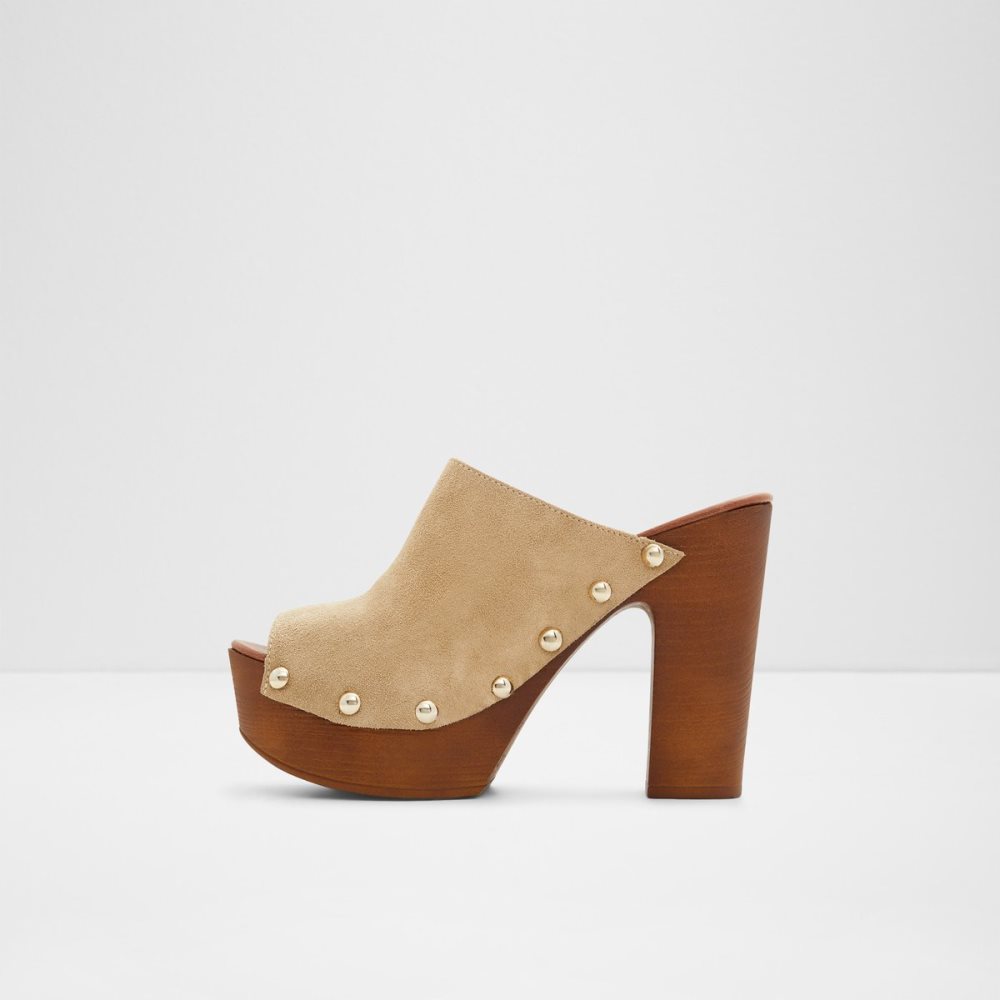 Chaussures Plateforme Aldo Drenania Talons Mule - Beige | ENVADZ-865