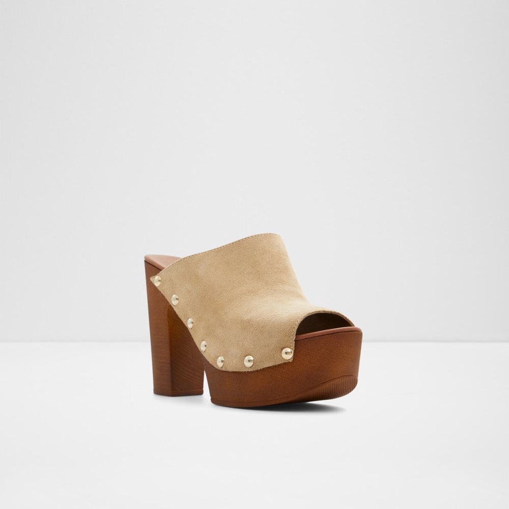 Chaussures Plateforme Aldo Drenania Talons Mule - Beige | ENVADZ-865