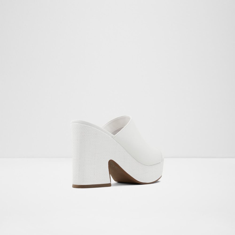 Chaussures Plateforme Aldo Ellara High Claquette Sandal - Blanche | LAHDEQ-256