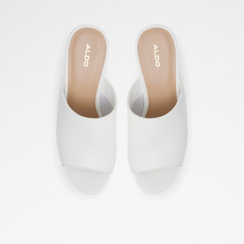 Chaussures Plateforme Aldo Ellara High Claquette Sandal - Blanche | LAHDEQ-256