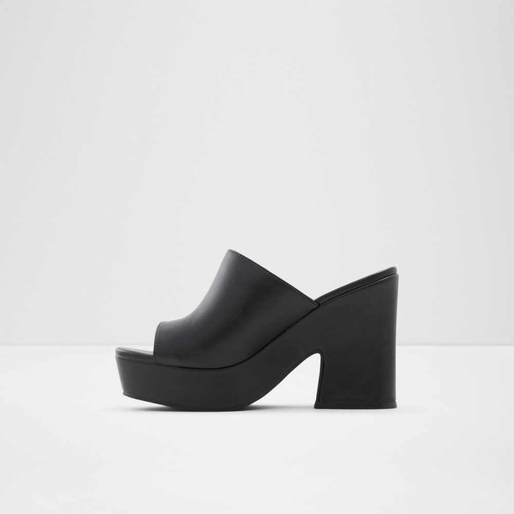 Chaussures Plateforme Aldo Ellara High Claquette Sandal - Noir | QKTYWS-385