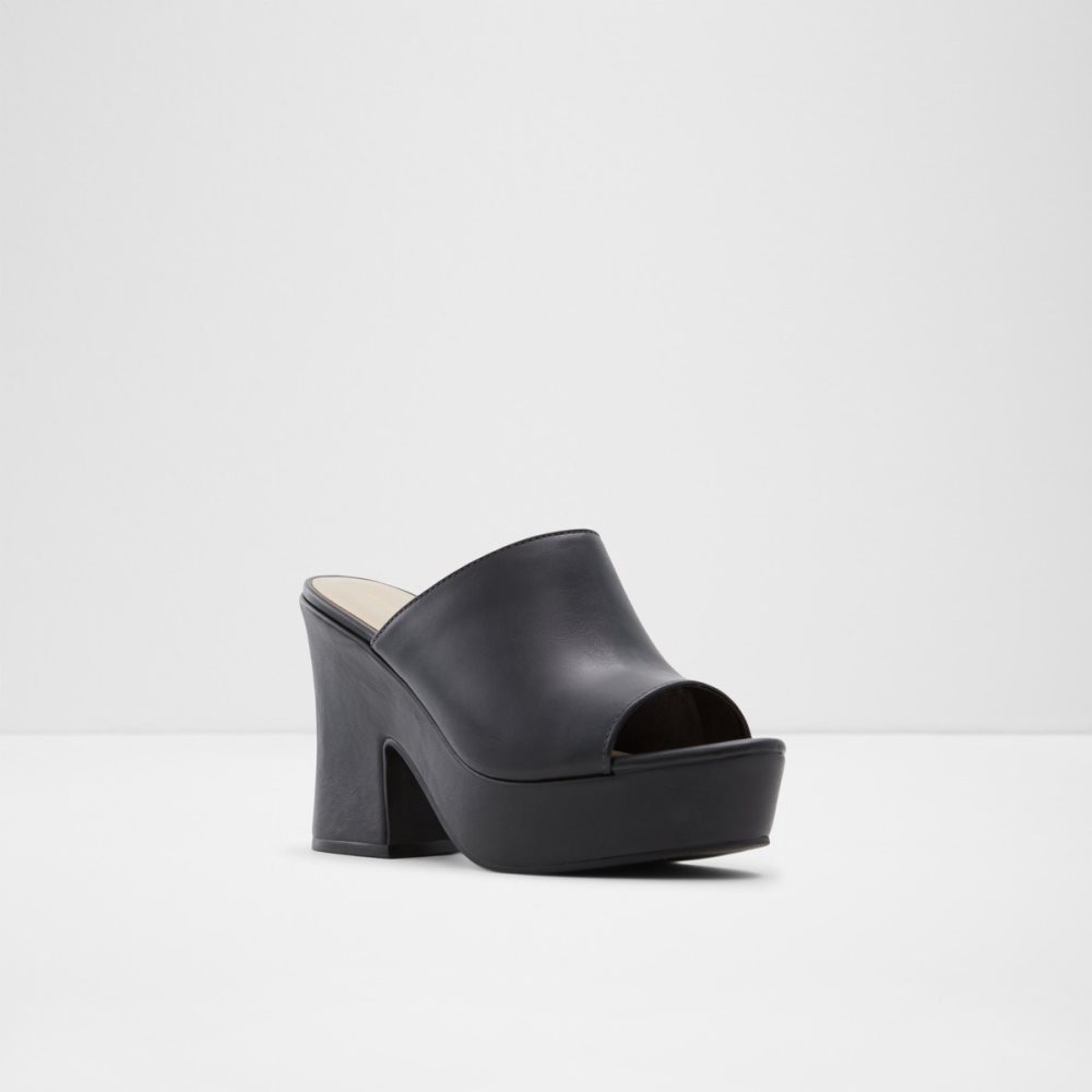 Chaussures Plateforme Aldo Ellara High Claquette Sandal - Noir | QKTYWS-385