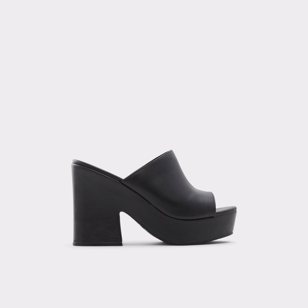 Chaussures Plateforme Aldo Ellara High Claquette Sandal - Noir | QKTYWS-385