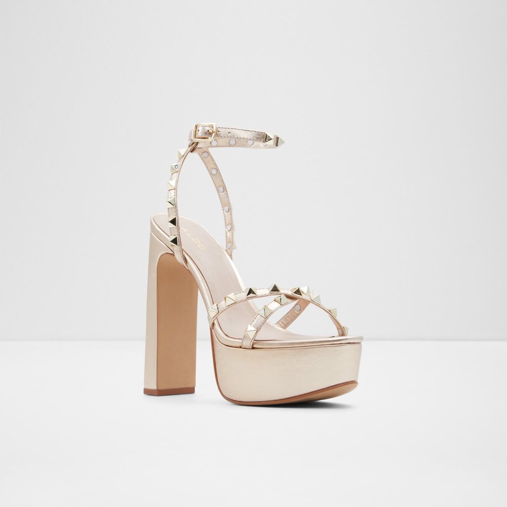 Chaussures Plateforme Aldo Geegully Brides Talons Sandal - Plateforme Doré | WBSNDA-579