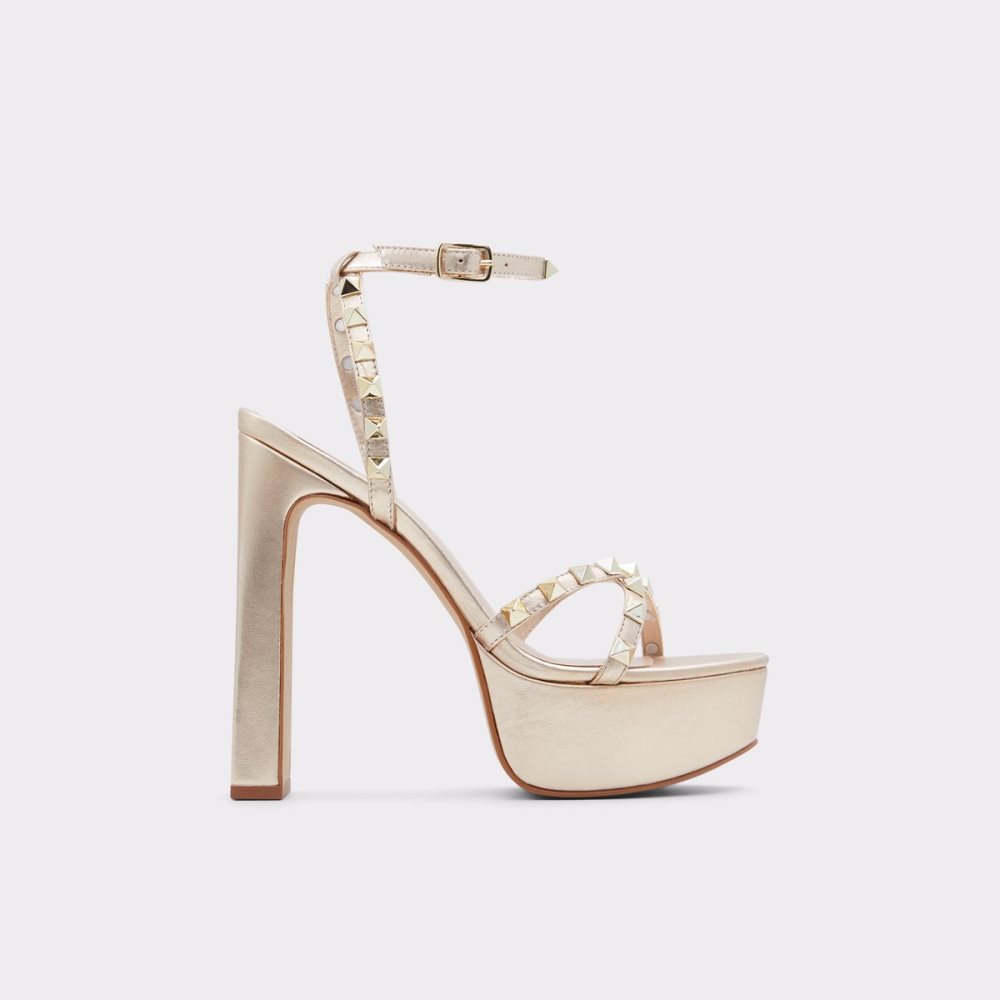 Chaussures Plateforme Aldo Geegully Brides Talons Sandal - Plateforme Doré | WBSNDA-579