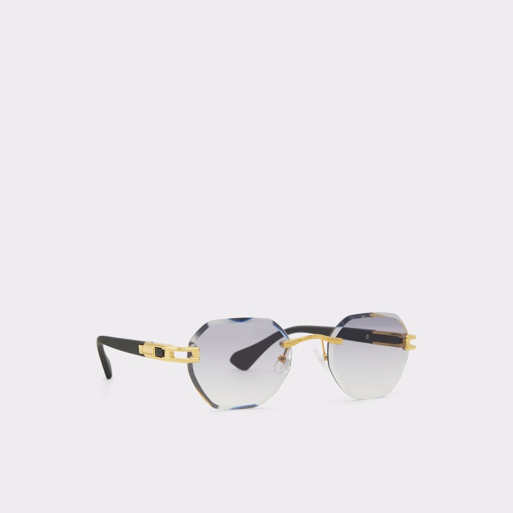 Lunettes de Soleil Aldo Hassaleh Round Doré | HBRYLW-348