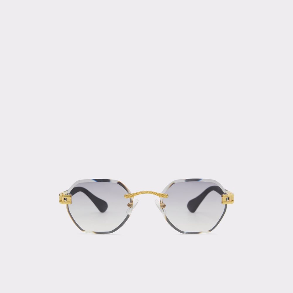 Lunettes de Soleil Aldo Hassaleh Round Doré | HBRYLW-348