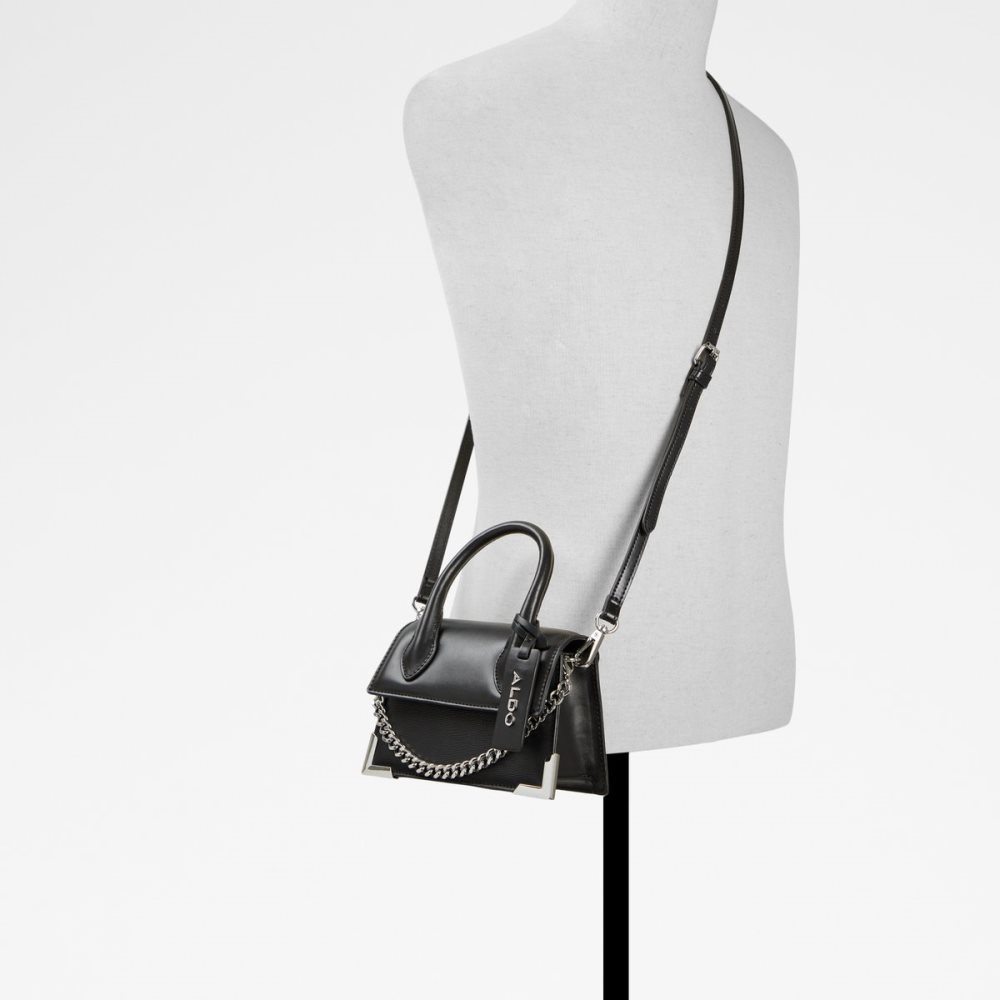 Sac Clutch Aldo Pythonia Top Handle Noir | TREUQO-093