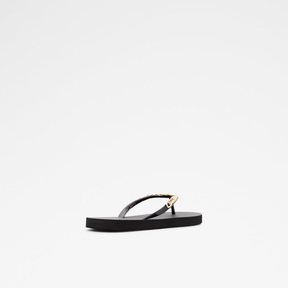 Sandales Aldo Enaldar Plates Sandal Noir Doré Multicolore | ISPOCH-457