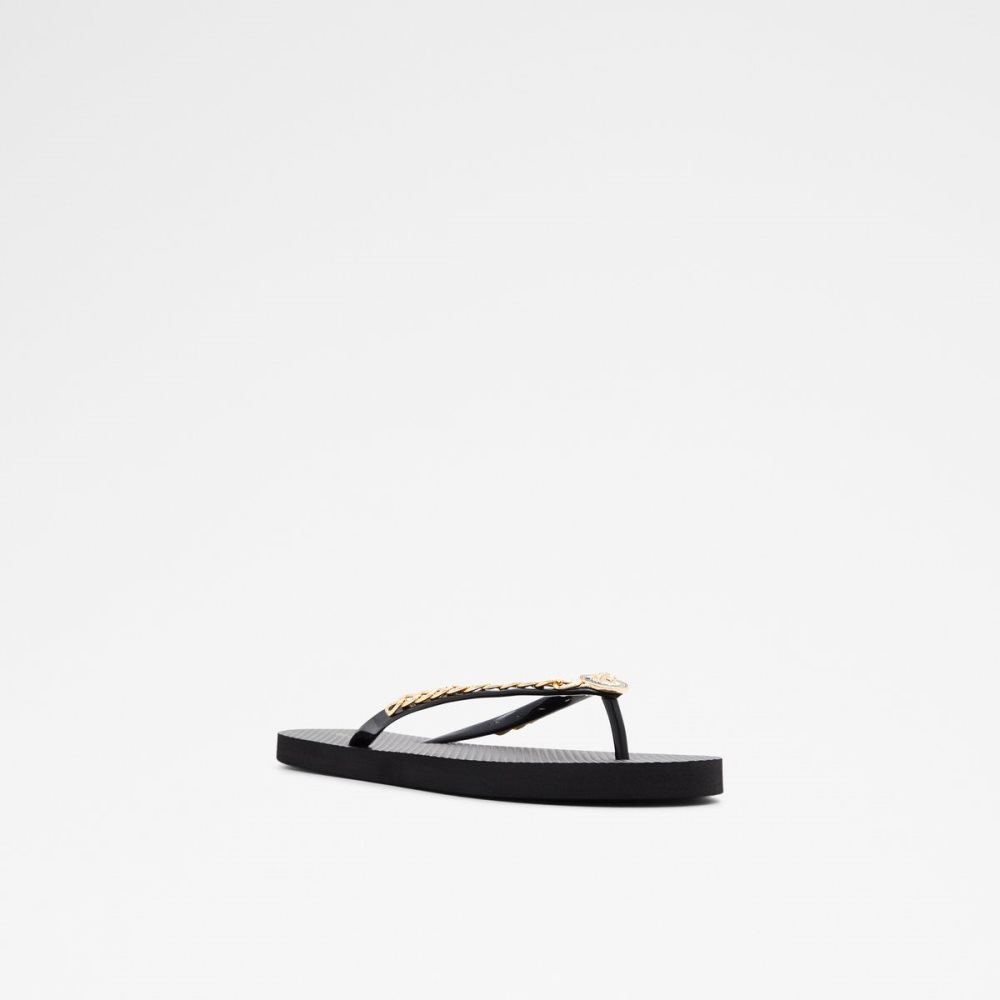 Sandales Aldo Enaldar Plates Sandal Noir Doré Multicolore | ISPOCH-457