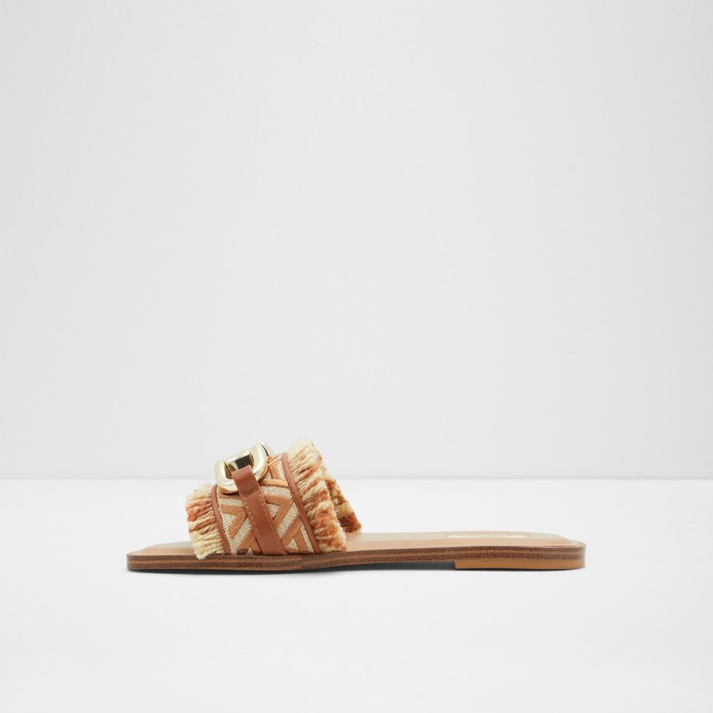 Sandales Aldo Fringie Claquette Sandal Marron | MNWLEG-723