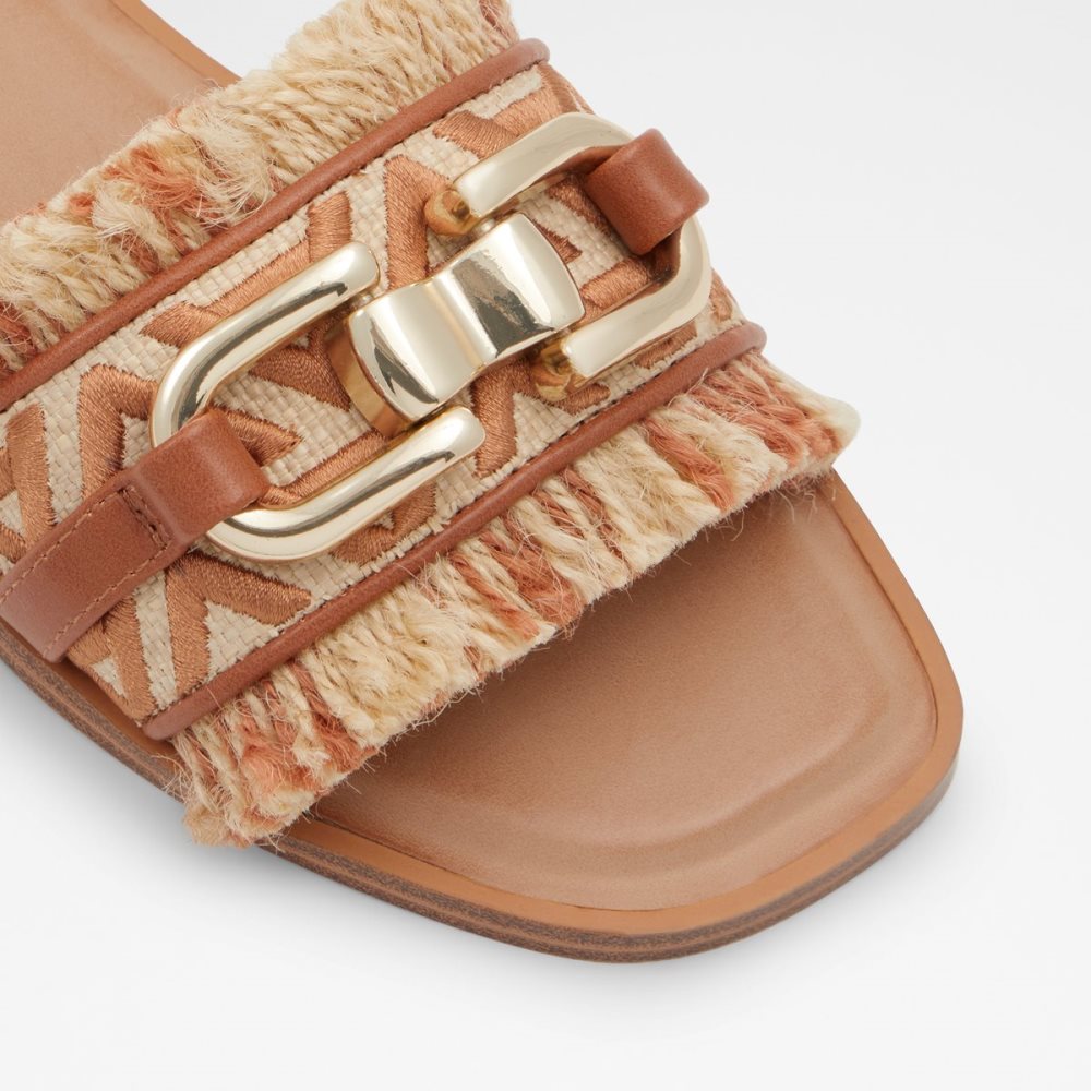 Sandales Aldo Fringie Claquette Sandal Marron | MNWLEG-723