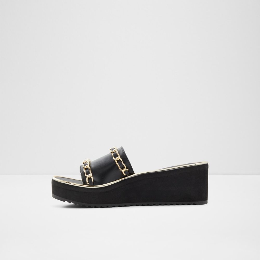 Sandales Aldo Kaerratlan Claquette Sandal - Wedge Noir | UMDJNB-097