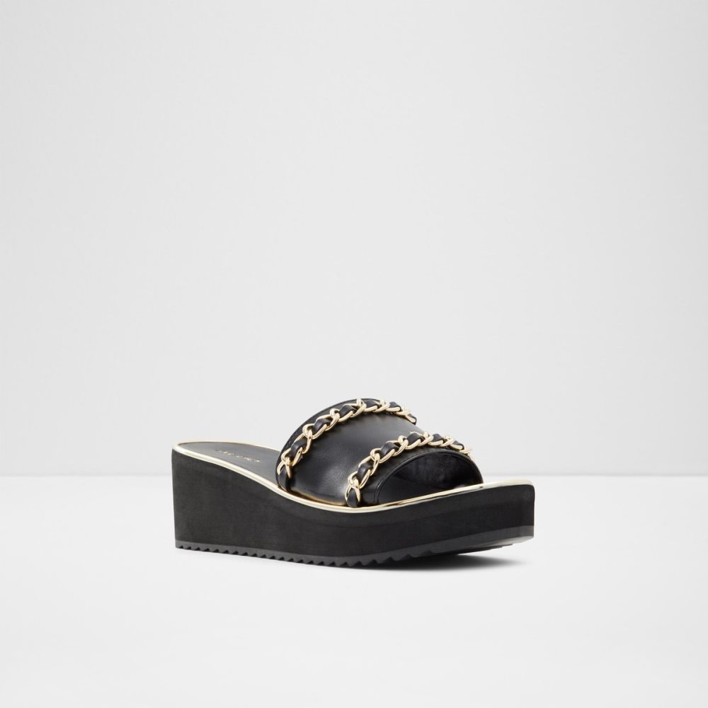 Sandales Aldo Kaerratlan Claquette Sandal - Wedge Noir | UMDJNB-097