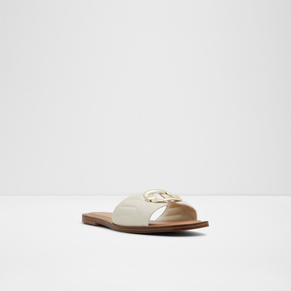 Sandales Aldo Qelajar Claquette Sandal Blanche | MVQUSX-498