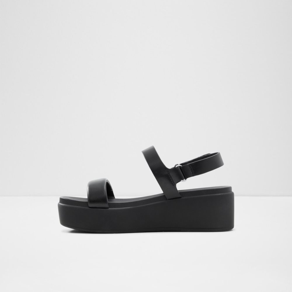 Sandales Aldo Tisdal Lanières Wedge Sandal - Wedge Noir | EQZDIJ-391