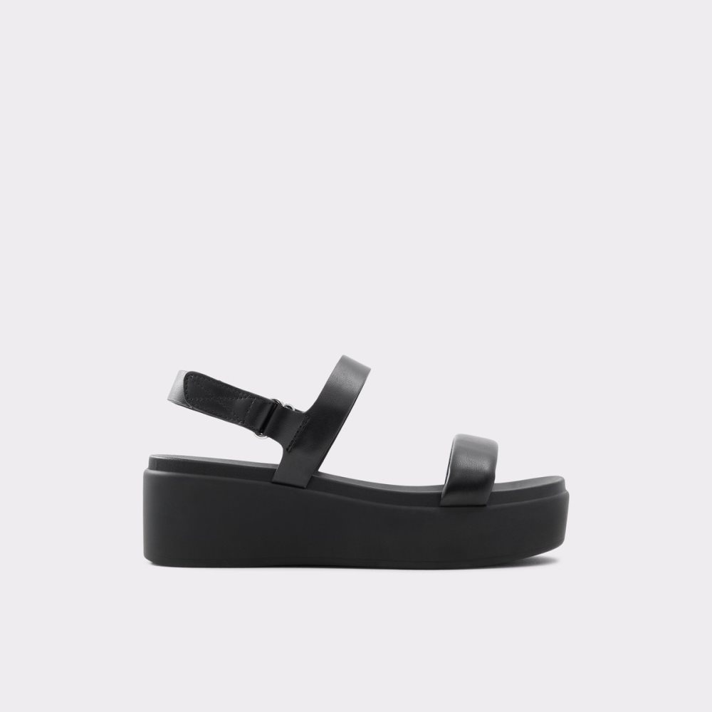 Sandales Aldo Tisdal Lanières Wedge Sandal - Wedge Noir | EQZDIJ-391