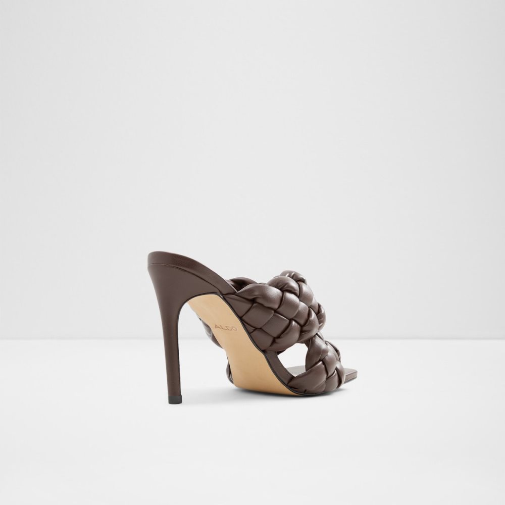 Sandales Aldo Tressu High Sandal - Stiletto Marron Foncé | KSDEQU-738