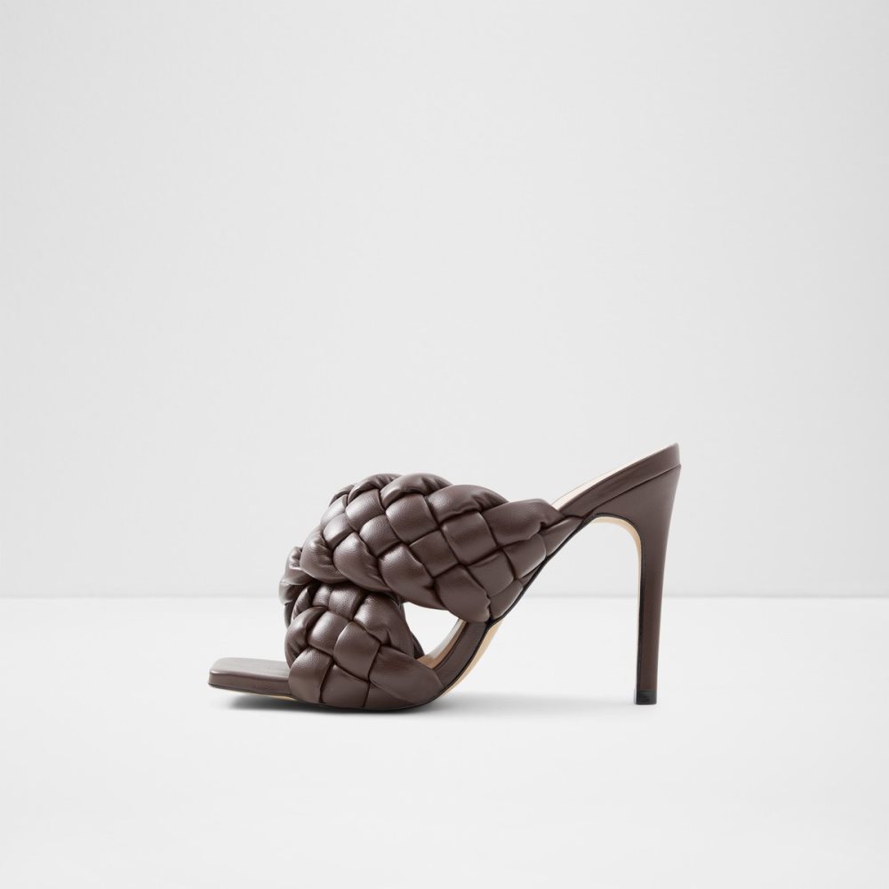 Sandales Aldo Tressu High Sandal - Stiletto Marron Foncé | KSDEQU-738