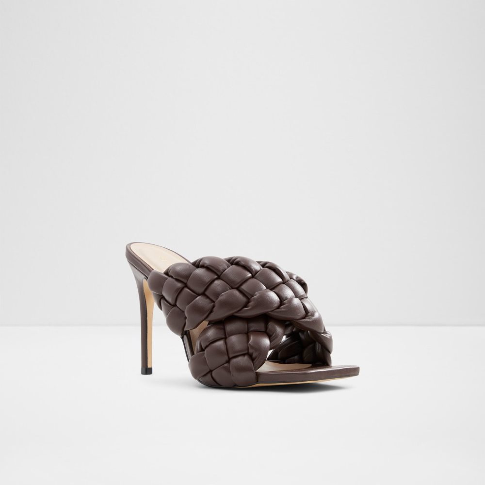 Sandales Aldo Tressu High Sandal - Stiletto Marron Foncé | KSDEQU-738