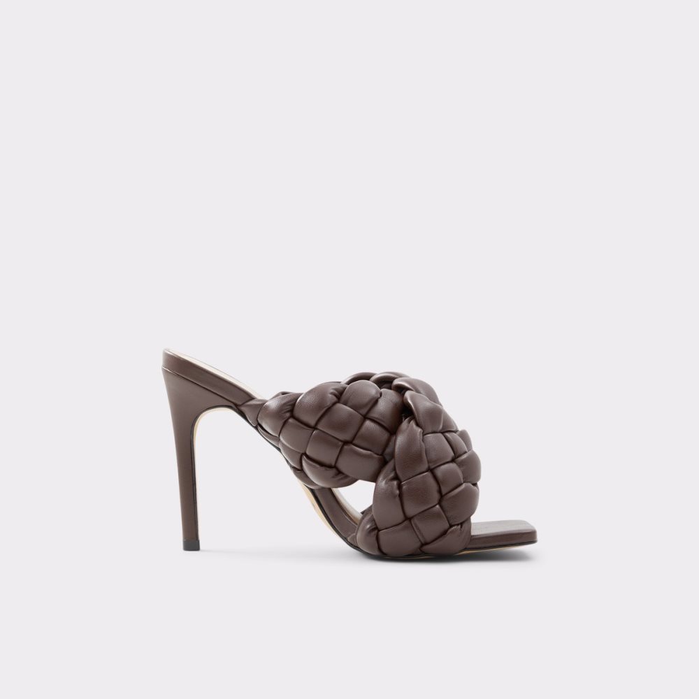 Sandales Aldo Tressu High Sandal - Stiletto Marron Foncé | KSDEQU-738