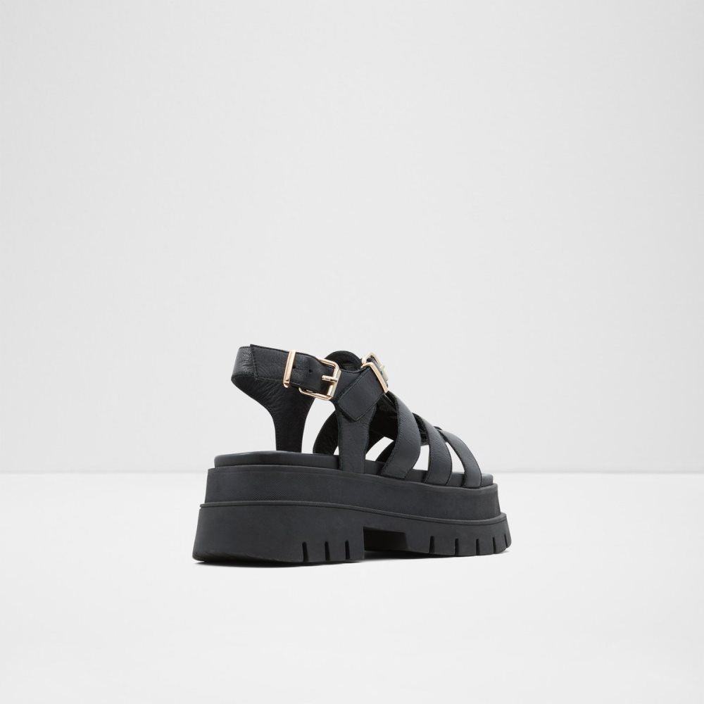 Sandales Aldo Velma Lanières High Sandal - Lug Sole Noir | QHWAJL-057