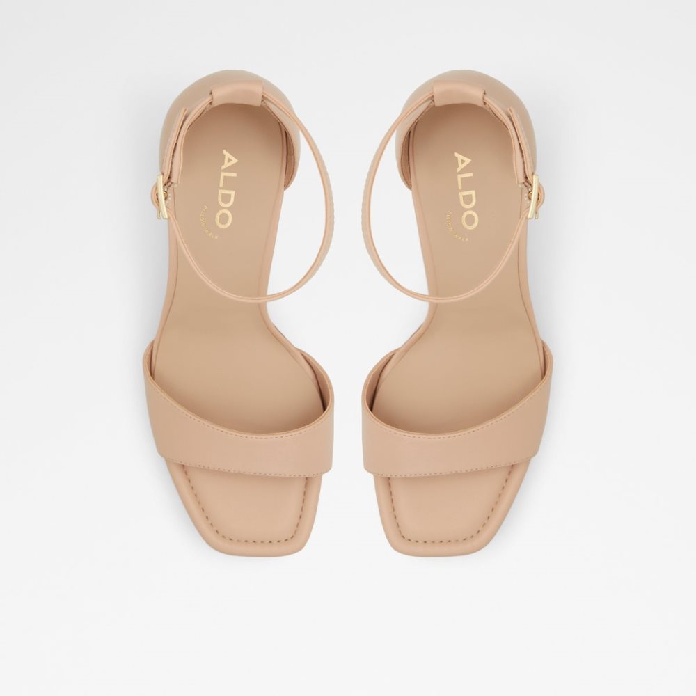 Talon Bloc Aldo Enaegyn Brides Talons Sandal - Cup Sole Beige Clair | APCBGR-068