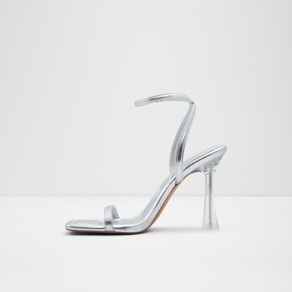 Talon Bloc Aldo Vivanti Brides Talons Sandal Argent | HPISDW-054