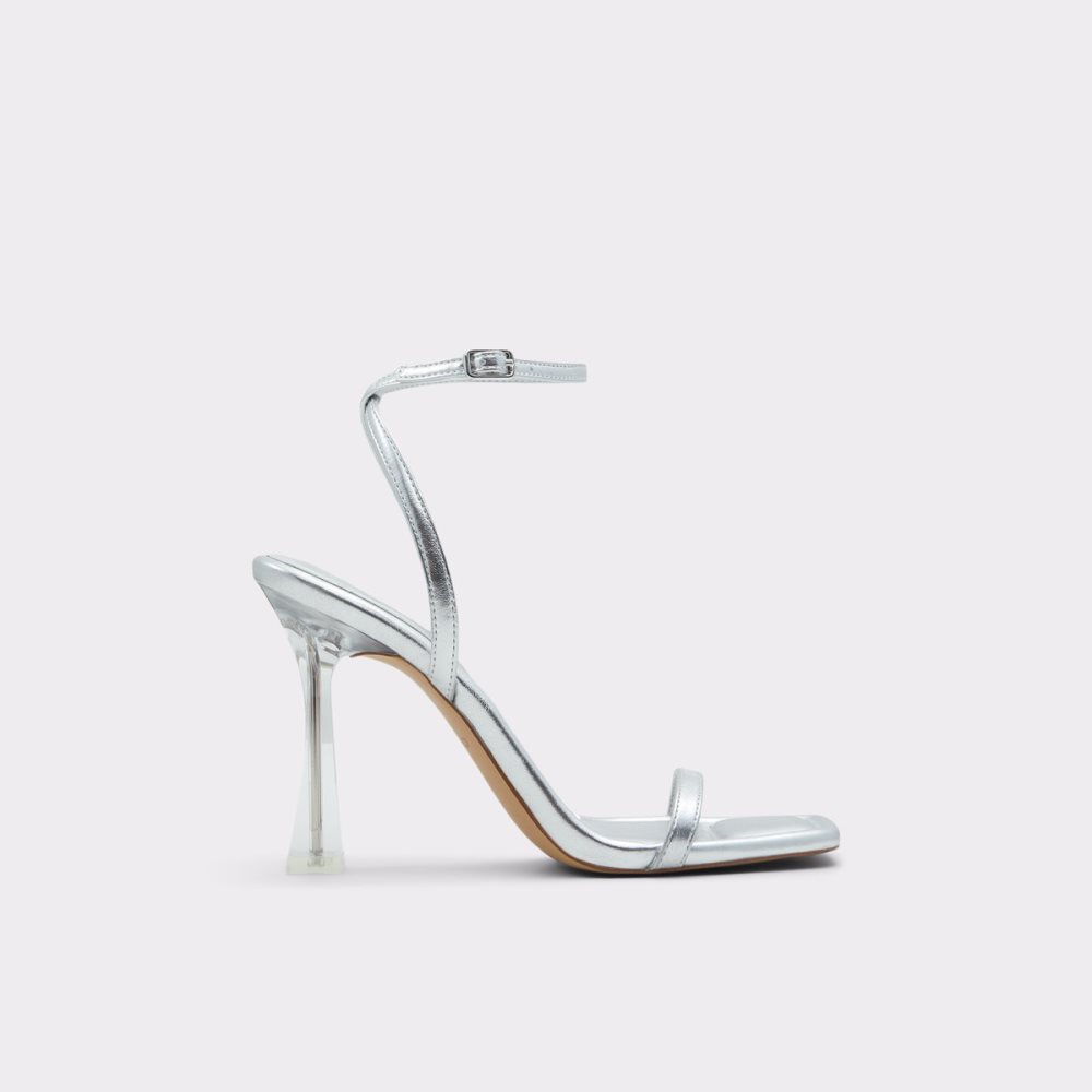 Talon Bloc Aldo Vivanti Brides Talons Sandal Argent | HPISDW-054