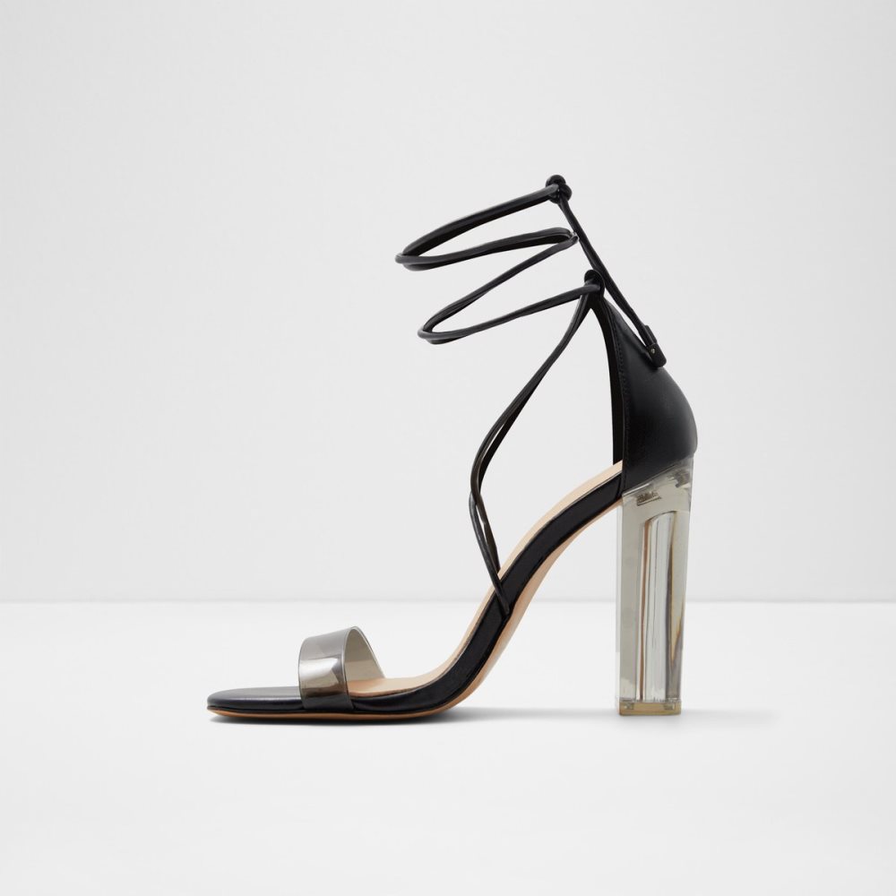 Talons Aldo Onardonia Lanières Talons Sandal Noir | HLAEQM-481