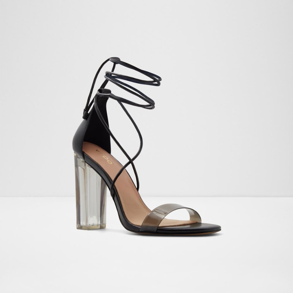 Talons Aldo Onardonia Lanières Talons Sandal Noir | HLAEQM-481